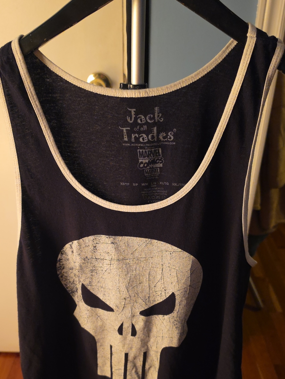 Men’s Black Marvel Punisher Tank Top